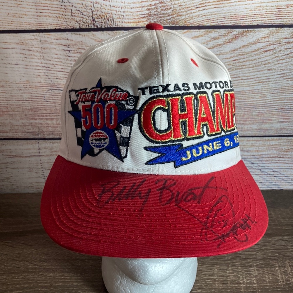 Vtg ‘98 Texas Motor Speedway Champions Cap Autographed Billy Boat Eddie Gossage
